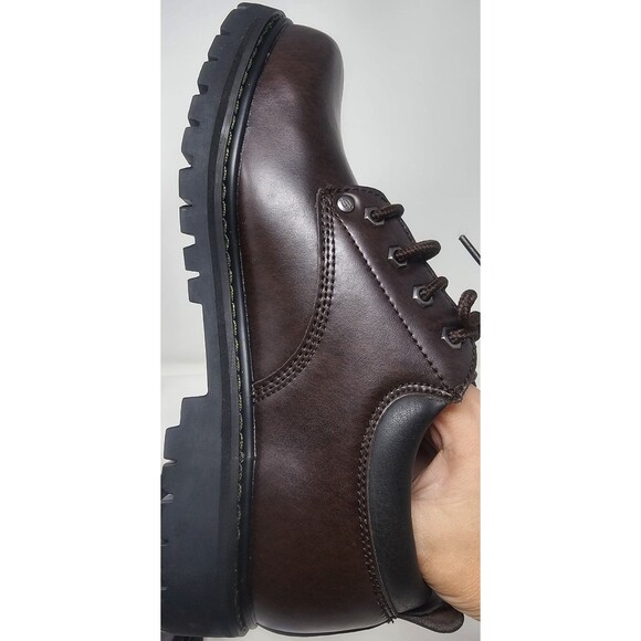 Skechers Utility Alley Cats Leather Dark Brown Oxfords Men's Size 9 (SN7111R) - Picture 7 of 13